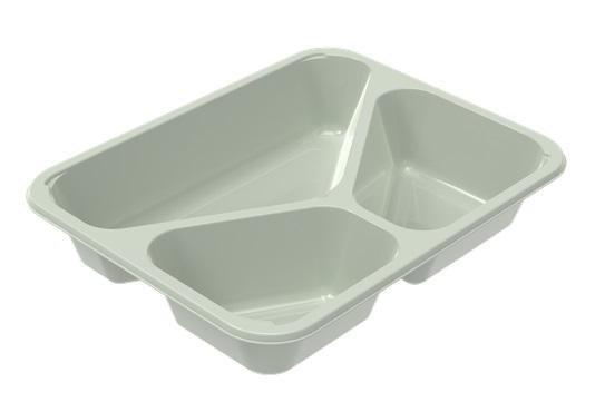 2227-3f-evolve: 3 Compartment Rectangular CPET Food tray