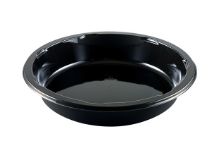 This tray is a CPET tray. It is environmentally friendly and can go in the microwave and the oven up to 400 degrees. 
