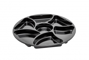 This tray is a CPET tray. It is environmentally friendly and can go in the microwave and the oven up to 400 degrees. 