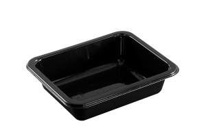This is a big tray that is rectangular. It is a CPET tray with 1 compartment.