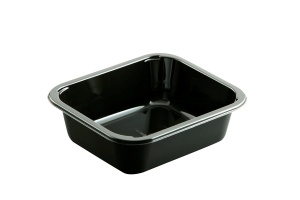 This is a deep CPET tray. It has 1 compartment and is environmentally friendly.
