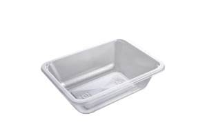 This picture shows our 2171-1F tray in APET material.  This is an ideal tray for fresh fruits, veggies and other cold items.