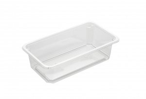 This is a tray made of APET material. It is used for cold food and snacks. It is not made for the microwave or the oven. 