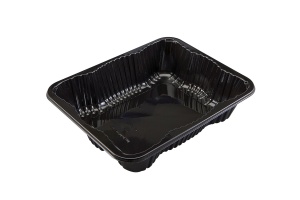 This is a CPET tray with 1 compartment that is environmentally friendly. It also goes into the microwave and oven up to 400 degrees. 