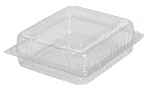 This is a tray made from APET material. It is commonly used for cold foods and snacks.