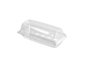 This is a tray made from APET material. It is commonly used for cold foods and snacks.