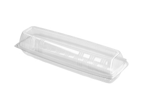 This is a tray made from APET material. It is commonly used for cold foods and snacks.