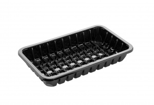 This is a tray which is made with APET material. It is commonly used for cold foods and snacks.
