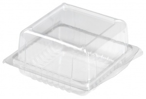 This is a tray which is made of APET material. Commonly used for cold foods and snacks.