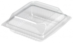 This is a tray which is made of APET material. Commonly used for cold foods and snacks.